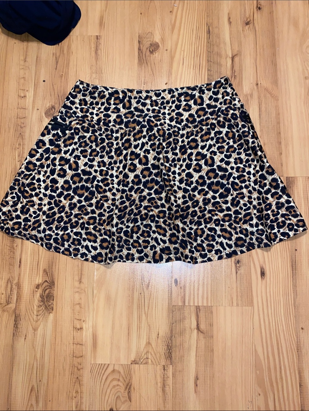Leopard Print Skort - Black/Brown/Cream